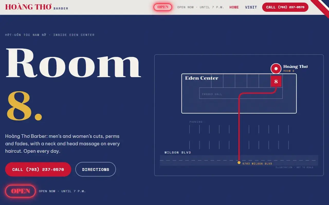 Hoang Tho Barbershop — website built by H2